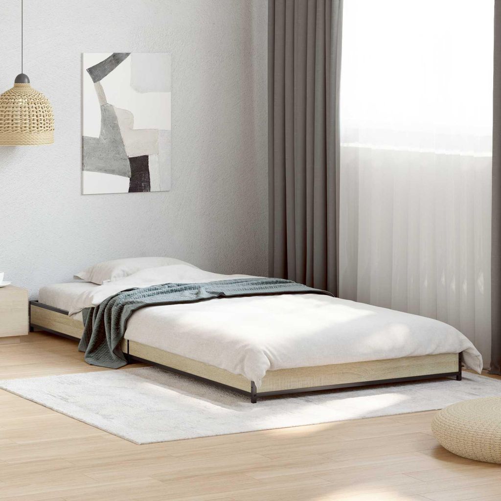 Möbel Bettrahmen Sonoma-Eiche 80 x 200 cm HolzwerkstoffKlassische Betten - Klassische Betten c8261
