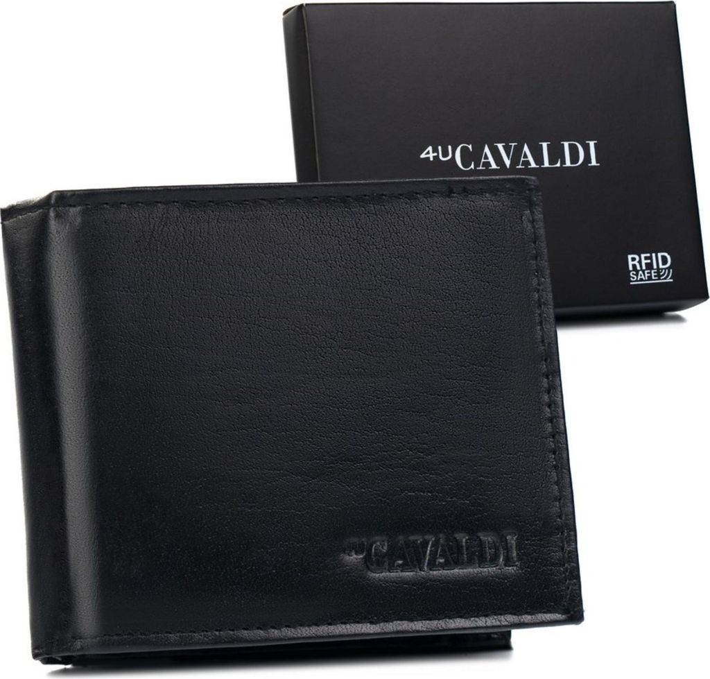 4U Cavaldi Portemonnaie aus Leder für Männer Afjif schwarz One size