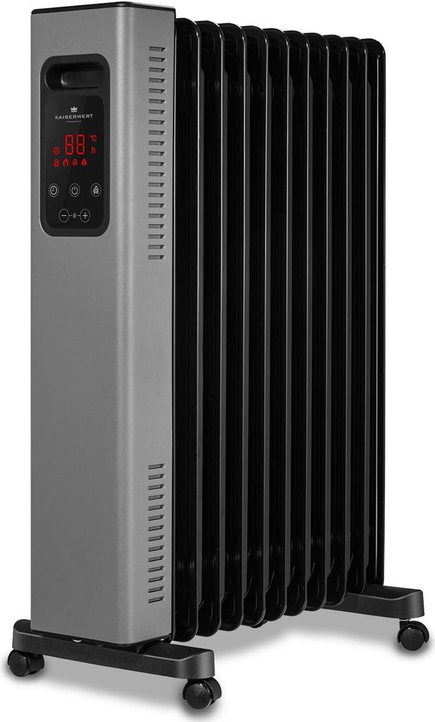 KAISERWERT Ölradiator 2.500W Elektro Heizkörper mit 11 Rippen, bis 30m2, Touch Display, 3 Heizstufen, einstellbares Thermostat, 24 Stunden Timer,...