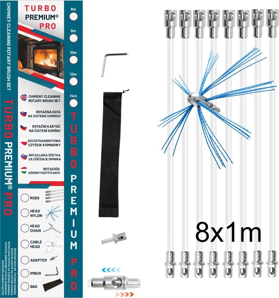 Spazzola rotante per camini TURBO Premium® PRO - 8 m Immagine del prodotto 