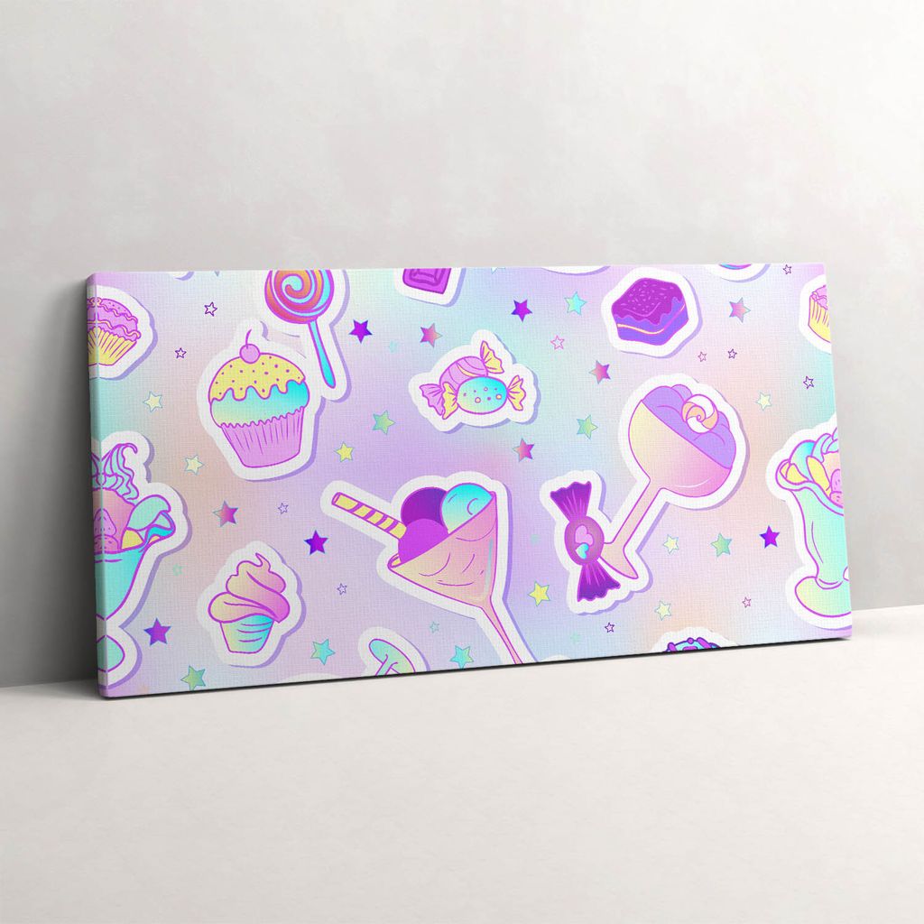 Eiskekse und Bonbons – Leinwandbild Wandbild – 140x70 cm – Leinwandbilder – Wandbilder – Schlafzimmer – Flur