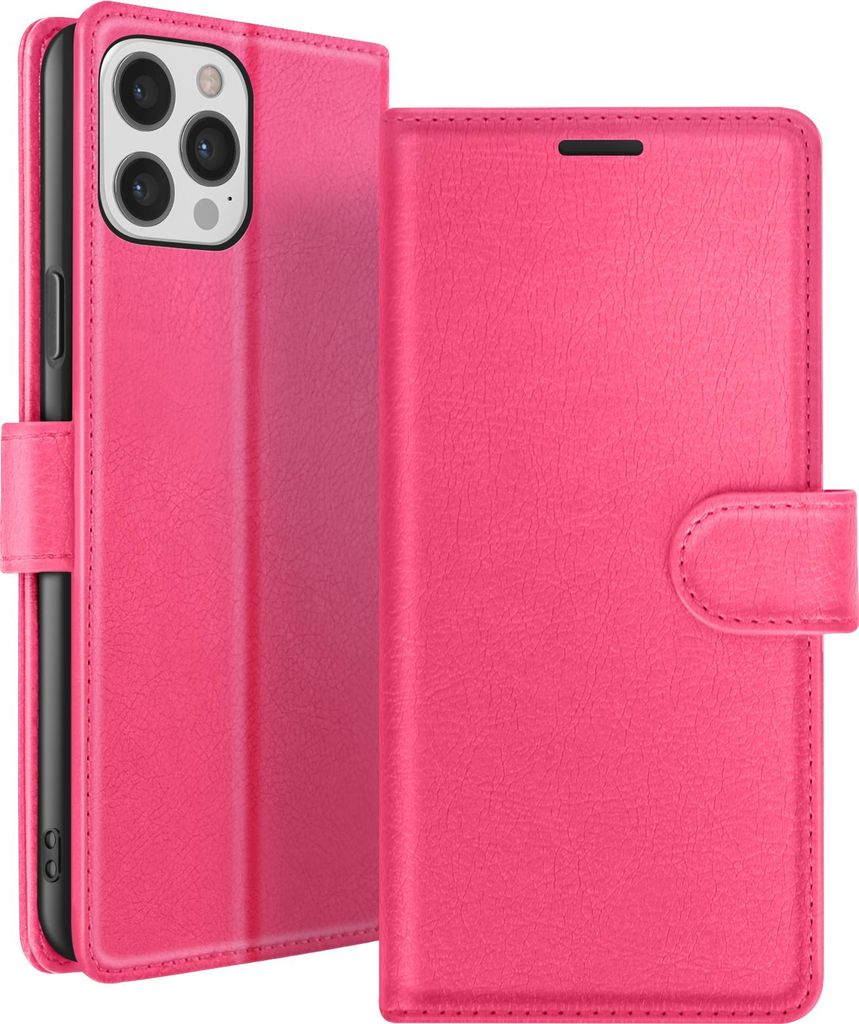 Zanaé, Portemonnaie Etui iPhone 12 Pro Max Ständer Magnetlasche, Fuchsienrot
