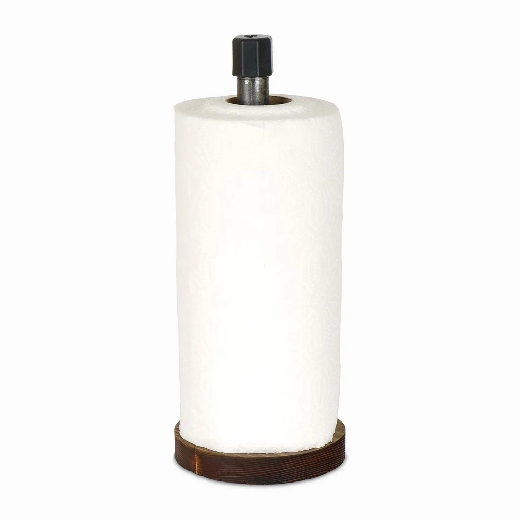 Porte-rouleau Cuisine en Noyer Massif 10x10x28cm Style Authentique