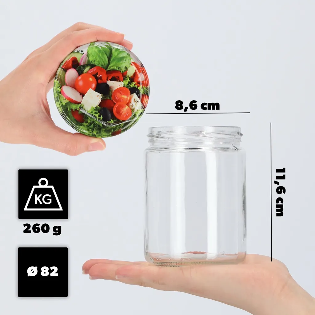 KADAX 48 Barattoli Per Conserve 540 Ml | Coperchi Twist-Off 82 Mm | Ermetici Per Marmellate E Sottaceti