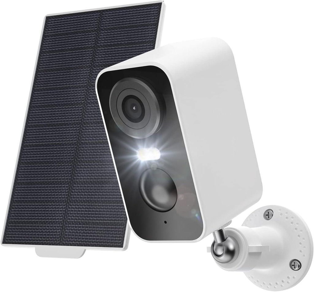 2K Überwachungskamera Aussen Akku Solar 5200mAh Akku Kamera Überwachung Aussen WLAN PIR-Personenerkennung 10M Nachtsicht