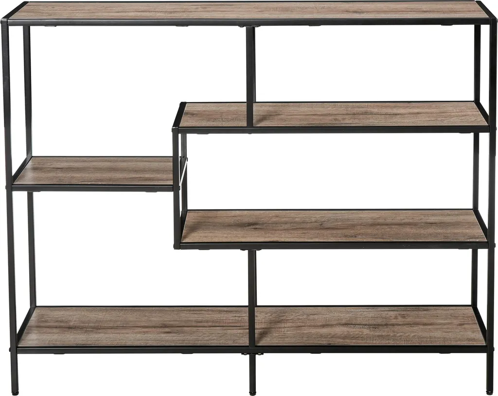 Meuble de Rangement Moderne en Chêne Clair et Noir Stable 120 cm
