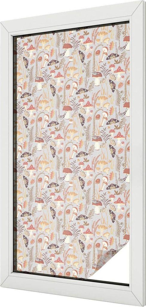 Buntglas Fensterfolie – 100x50 cm – Stained-Glass Design – blickdichte dekorative Sichtschutzfolie – selbstklebend, UV-Schutz – Waldmuster