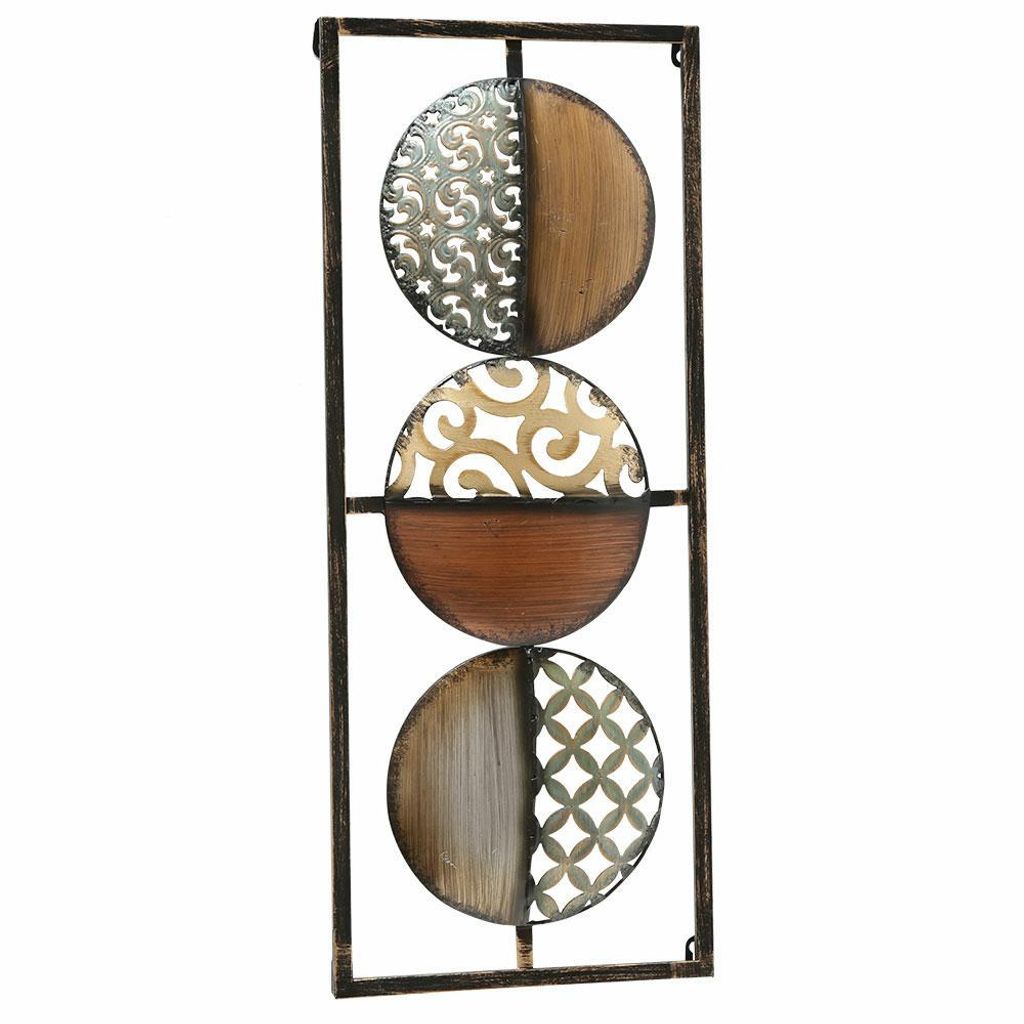 Boltze Wandobjekt Amporo braun-silber Wanddeko aus Metall abstraktes Motiv