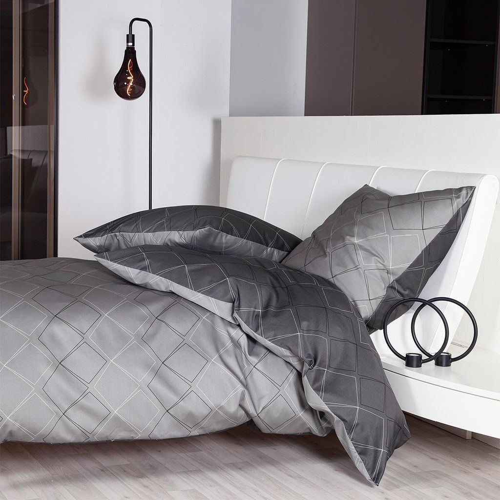 Janine Mako-Satin Bettwäsche J.D. 87053 anthrazit platin Produktbild 