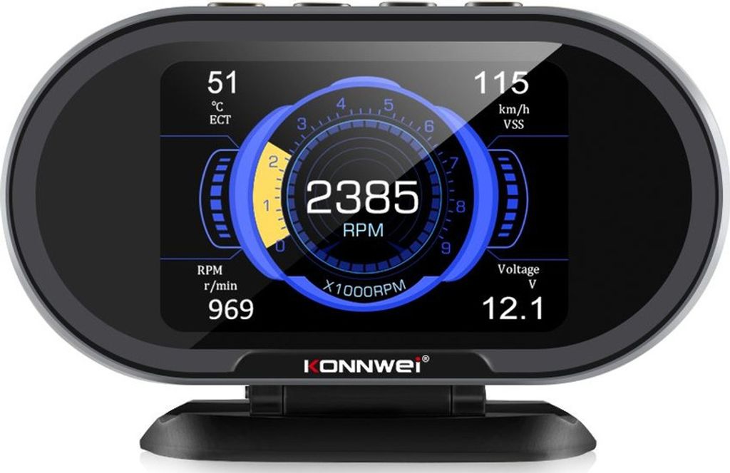 Konnwei KW206, zusätzlicher Bordcomputer + OBDII-Diagnose zum Auslesen und Löschen von Fehlern