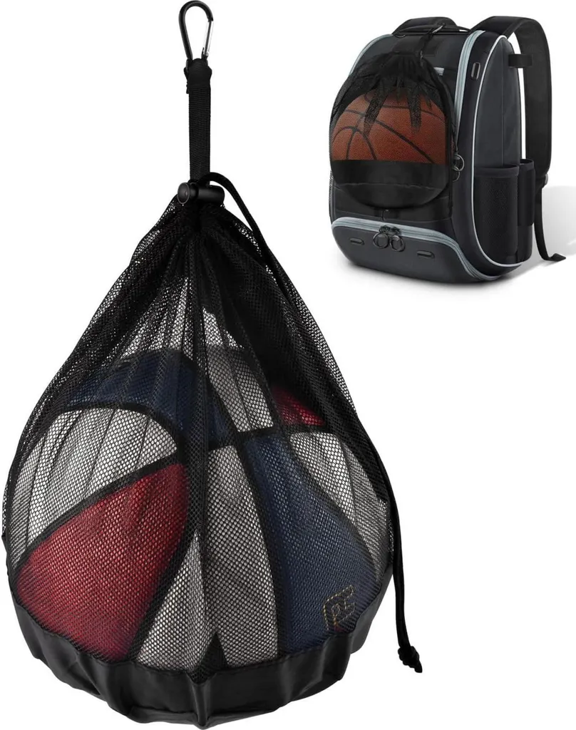 BROTOU Sac à Balles Individuel avec Fermeture Éclair pour Basket-ball