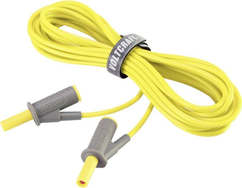VOLTCRAFT MSB-501 Sicherheits-Messleitung Lamellenstecker 4 mm Lamellenstecker 4 mm 5.00 m Gelb 1 St.