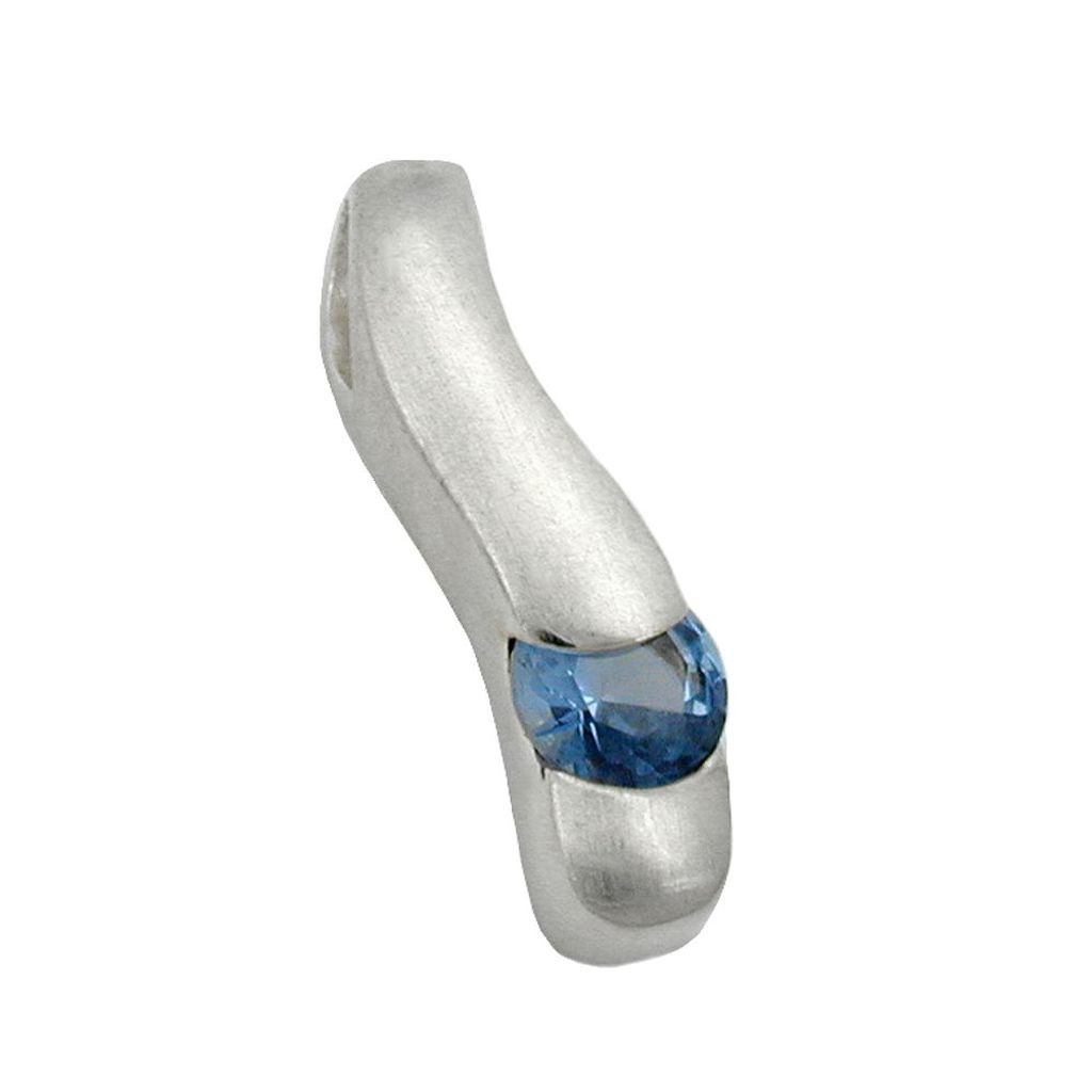 Anhänger 19x5mm mit synthetischem Spinell matt gebürstet Silber 925 silber 19x5mm
