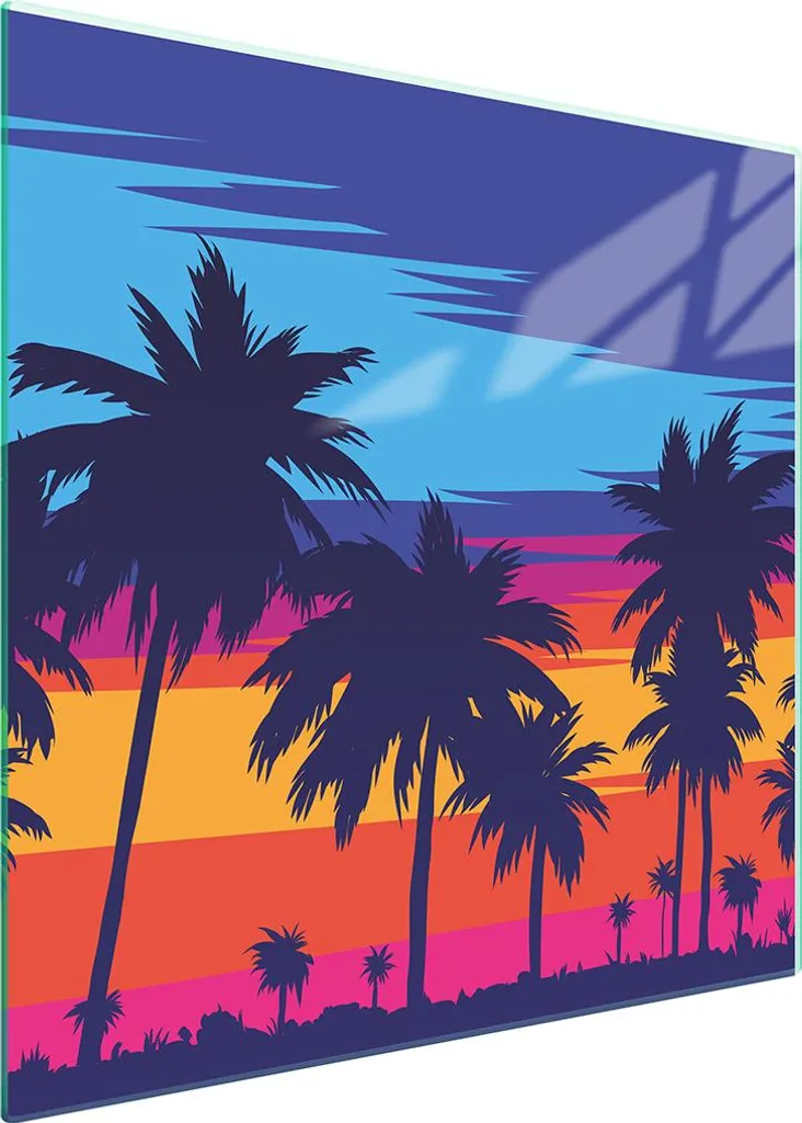 Coprifornelli Universale Vetro 50x52 Palme | Protezione Top Cucina