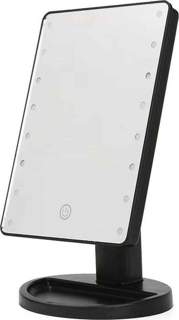 LED-Lampen Schminkspiegel schwarz