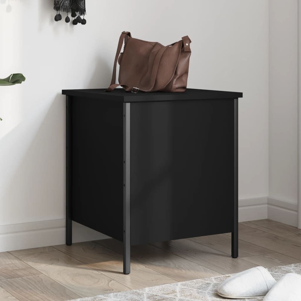 "Spring Sale"Sitzbank - modernes Design - Schuhbank für Flur, Wohnzimmer - mit Stauraum Schwarz 40x42,5x50cm Holzwerkstoff NEU735380 - Sitzbänke