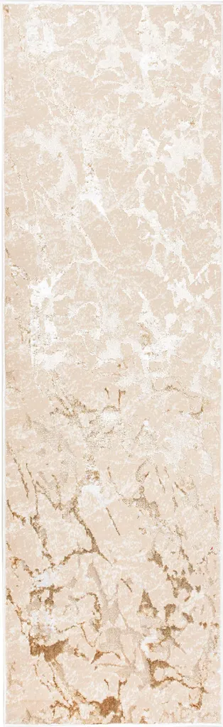 Tapis de Salon Certifié ÖKO-TEX Tapiso Crystal Beige Or 80x450cm