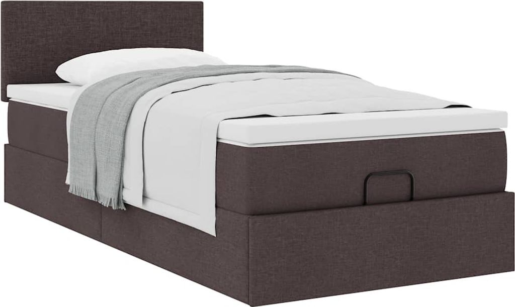Maison Exclusive - Ottoman-Bett mit Matratze Dunkelbraun 100x200 cm Stoff