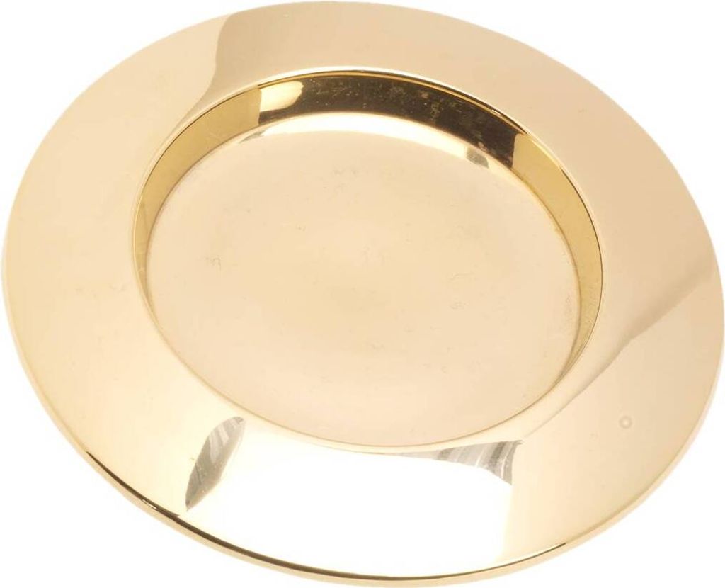 Kerzenteller Rund Ø 14cm Messing Gold Gänzend Teller mit Rand Untersetzer Kerzen