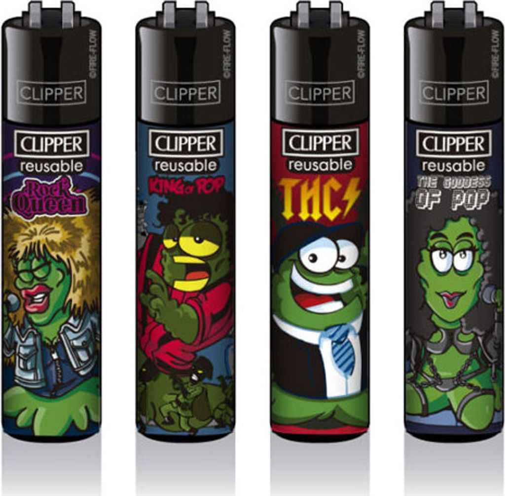 Clipper Reibradfeuerzeuge Great Music, 4 Stück Produktbild 