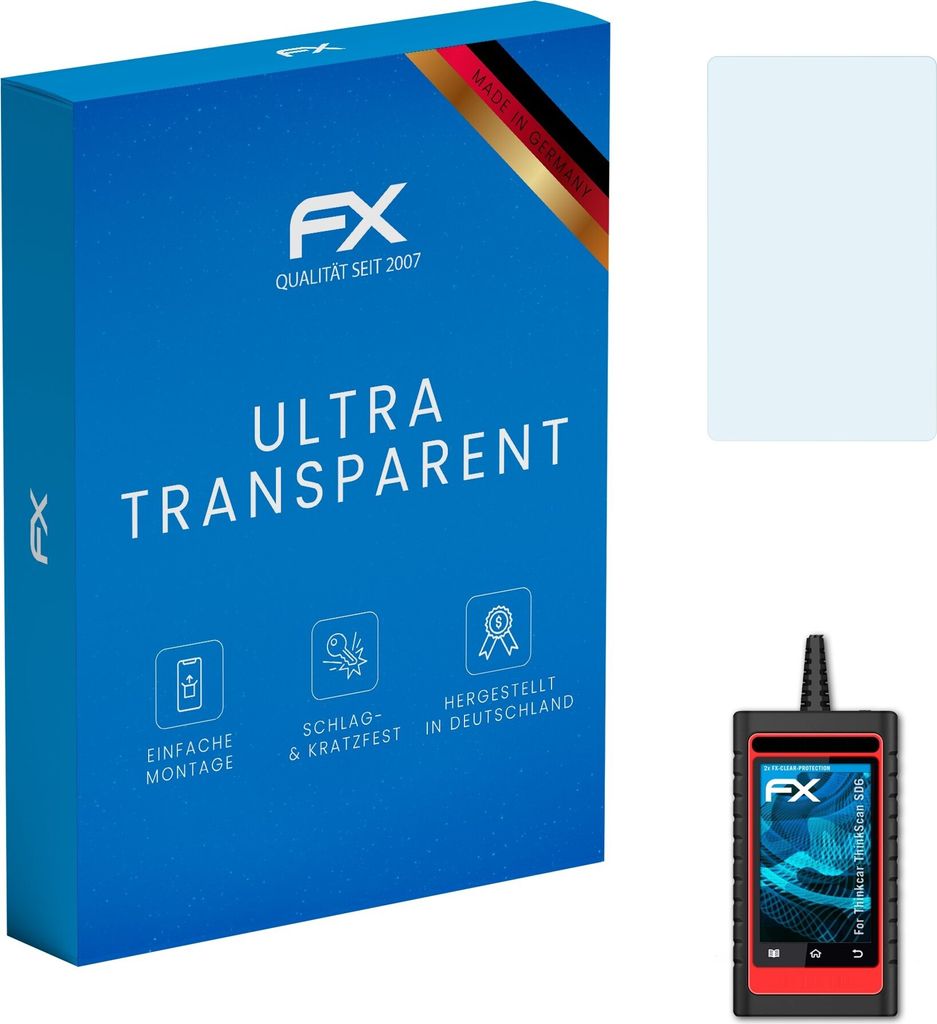 atFoliX FX-Clear 2x Schutzfolie kompatibel mit Thinkcar ThinkScan SD6 Displayschutzfolie