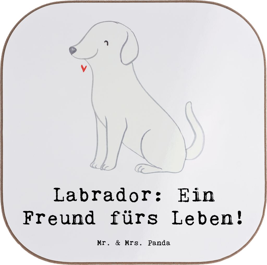 Mr. & Mrs. Panda Getränkeuntersetzer Labrador Freund - Weiß - Geschenk, Hund, loyaler, Untersetzer Glas, für Gläser, Hundeliebhaber, Hunderasse...