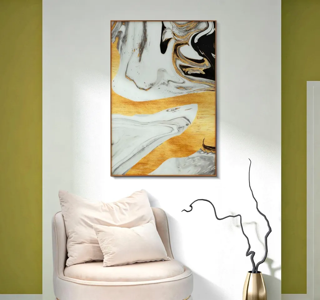 Décoration Murale Or 80cm pour Salon et Bureau - Style Chic et Épuré