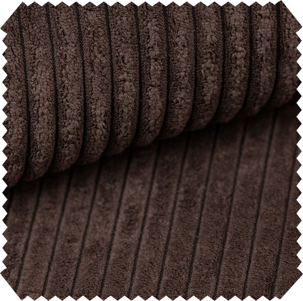 novely PORTO - Polsterstoff in Breitcord-Optik - Ultraweicher Möbelstoff - Pflegeleichte Meterware 1 lfm - Farbe: 06 Kaffee
