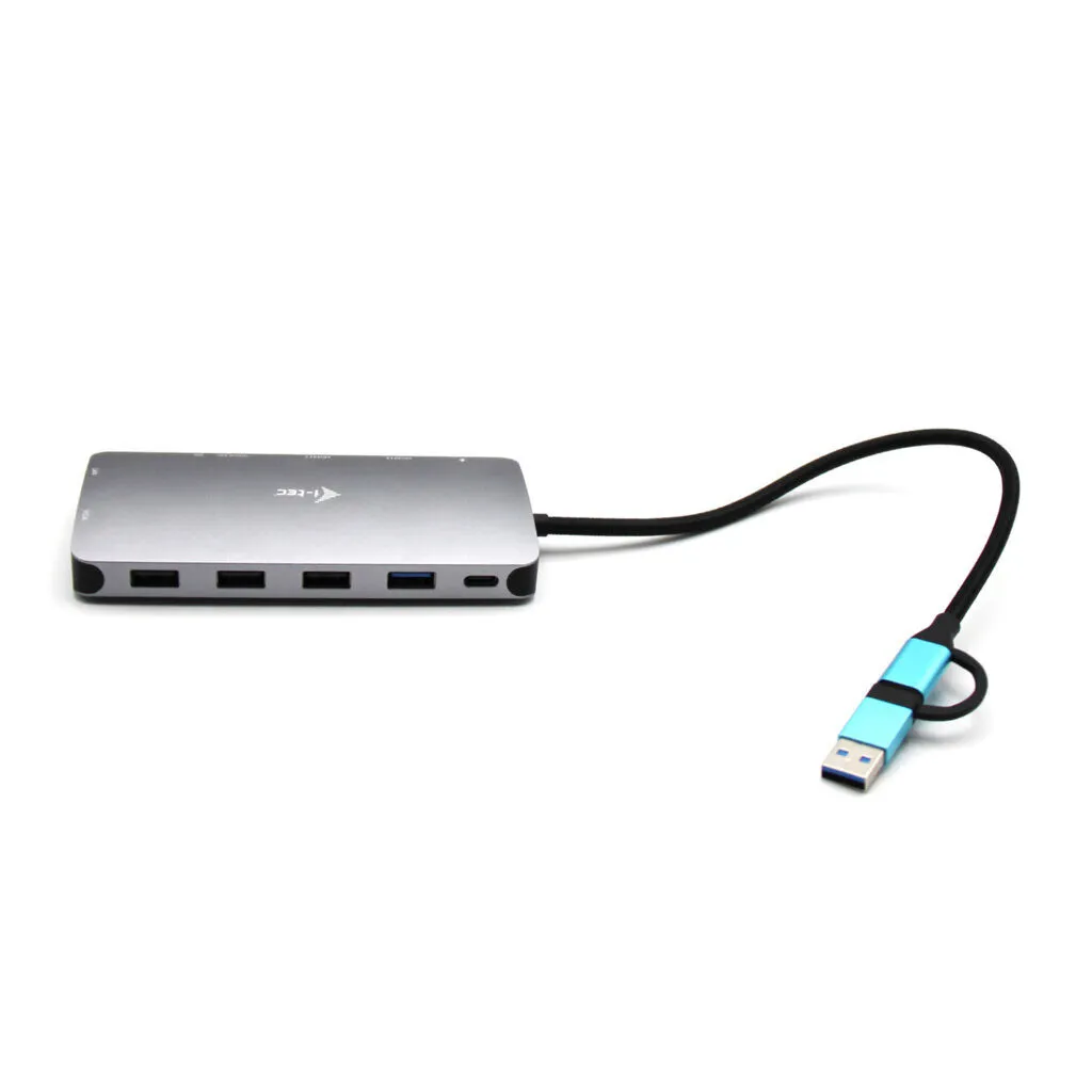 Dock USB-C i-tec Metal Nano 12-en-1 - Double HDMI 4K et Power Delivery