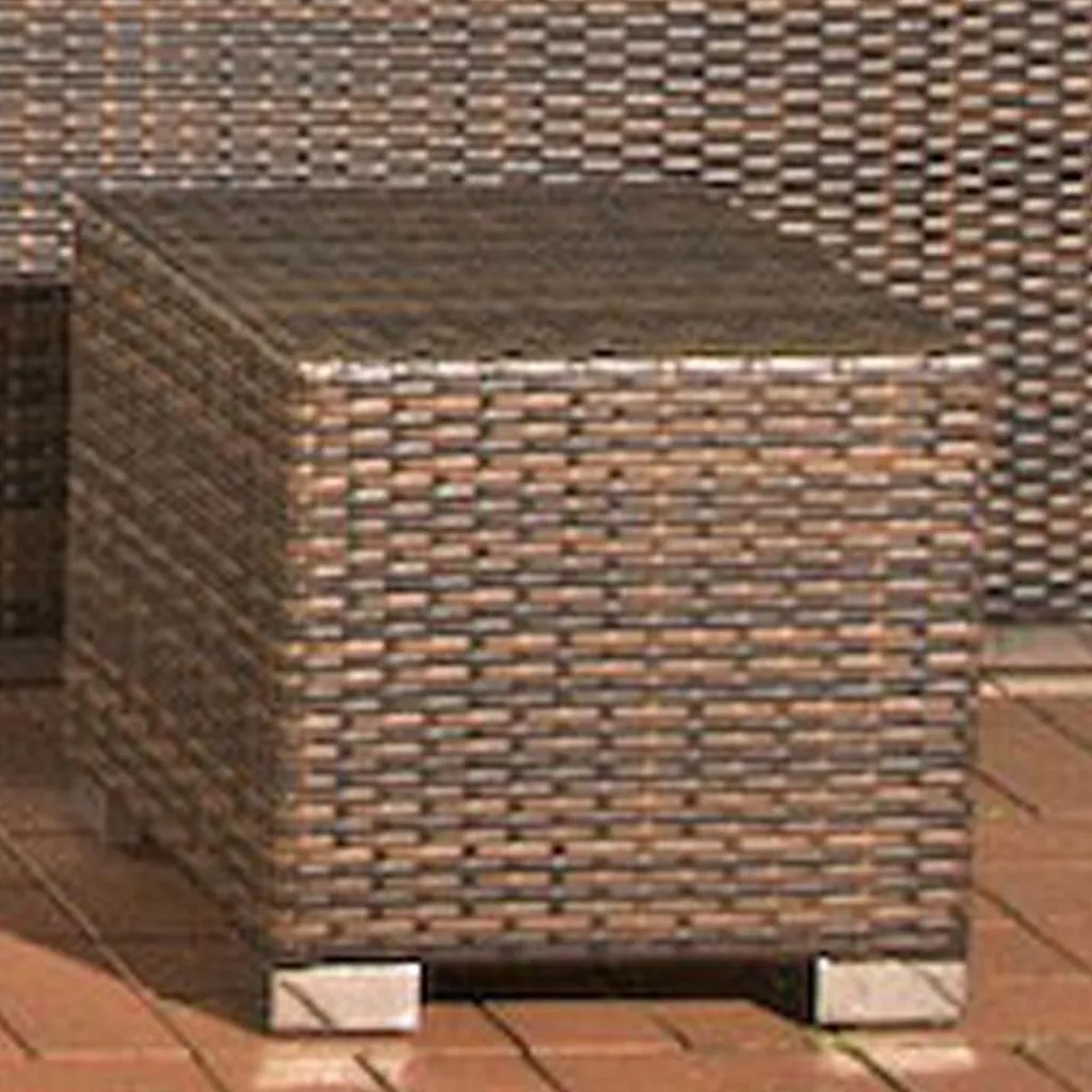 Table d'appoint Barcelona en rotin plat résistant - Finition Artisanale