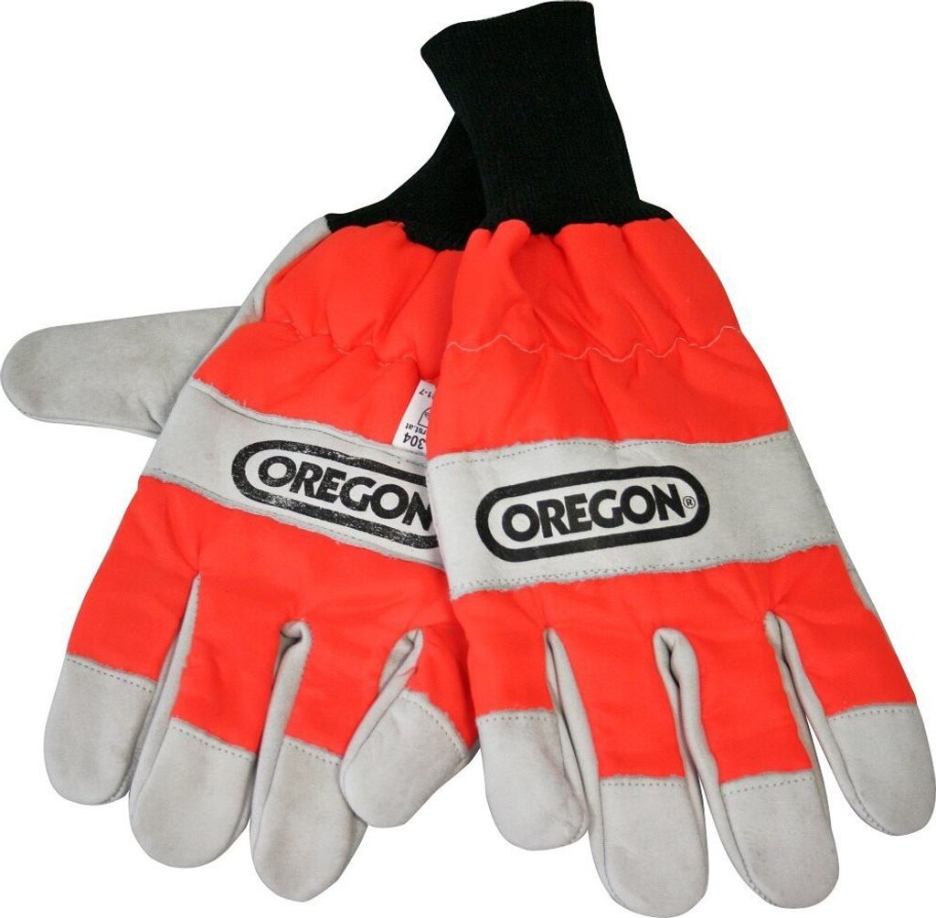 Arbeitshandschuhe aus Leder mit Schnittschutz von Oregon Orange Gr. 10