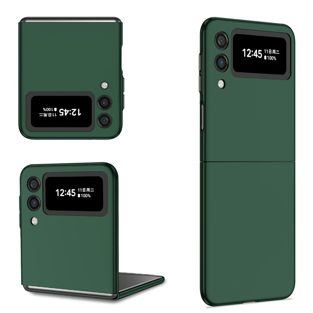 König Design Hülle kompatibel mit Samsung Galaxy Z Flip4 5G Kunststoff Soft Handyhülle - Handy Case Dunkelgrün
