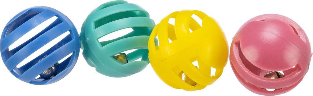 Trixie 4 plastové loptičky s rolničkami - 4 cm Obrázok produktu 