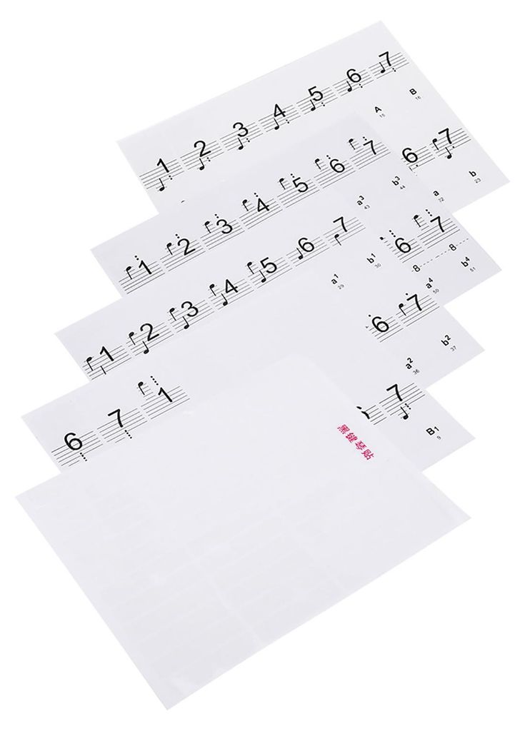 Abnehmbare 88 Tasten Klavier elektronische Tastatur Hinweis weiße Aufkleber Etiketten (transparent)