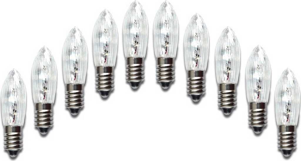 10 Stück Riffelkerzen 23V 3W E10 Ersatzlämpchen für 10er Produktbild 1