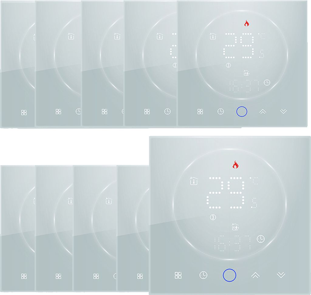 10X Digital LCD Raumthermostat , 3A Warmwasserbereitung Thermostat Wandthermostat Unterputz Fußbodenheizung Innenthermometer kompatibel mit Tmall ...