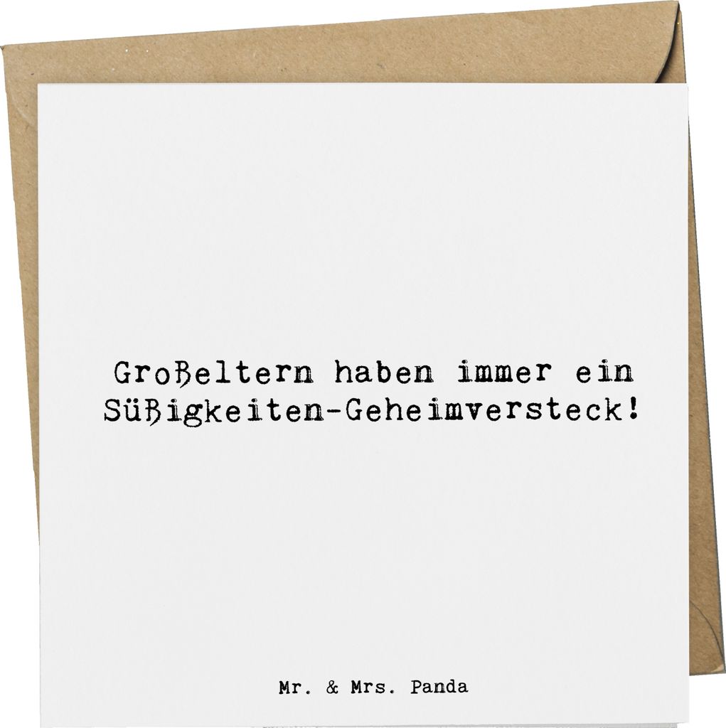 Mr. & Mrs. Panda Glückwunschkarte Spruch Großeltern Süßigkeiten - Weiß - Geschenk, faltkarte, doppelkarte, Weisheit, Familienleben, Enkelkinde...