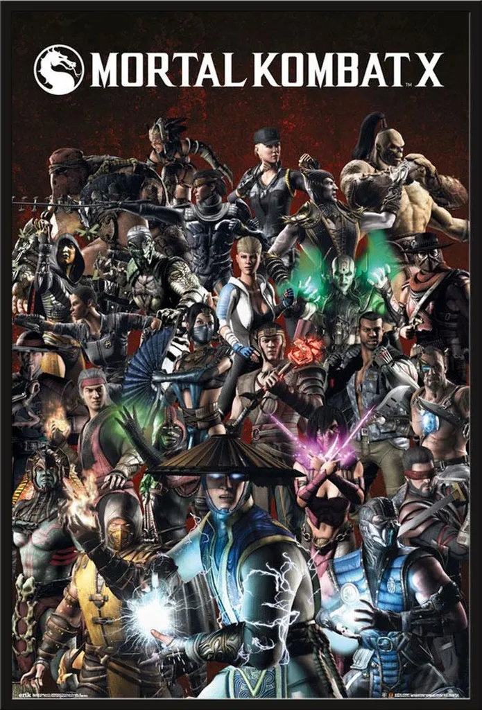 Affiche encadrée Mortal Kombat Characters sous cadre noir Shinsuke® Maxi