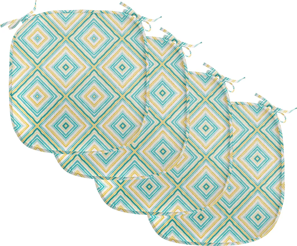 Coussin de chaise anti-tache imperméable lot de 4 galettes 40x40
