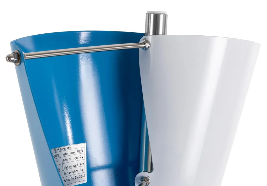 Éolienne 12V pour site isolé et camping-car - Modèle vertical bleu