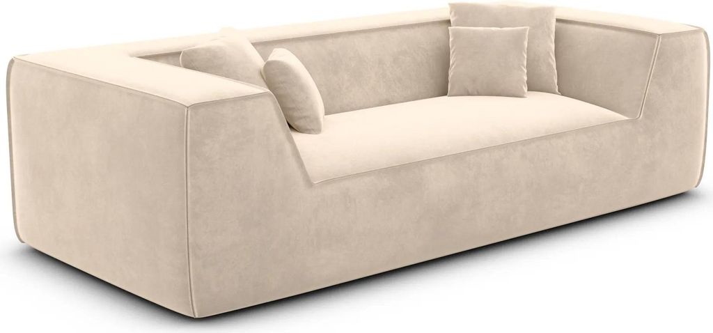 Samtstoff 3-Sitzer Couch Liberia Creme