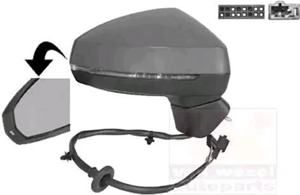 Rétroviseur droit VAN WEZEL 0337808 convexe chauffant pour Audi A3 8V