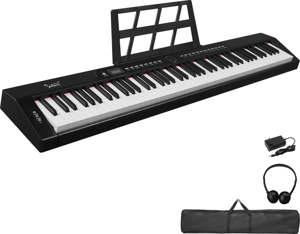 FCH Digitales Piano Keyboard 88 Tasten, tragbares elektronisches Musikinstrument, MIDI Bluetooth,für Kinder und Anfänger, mit Tragetasche