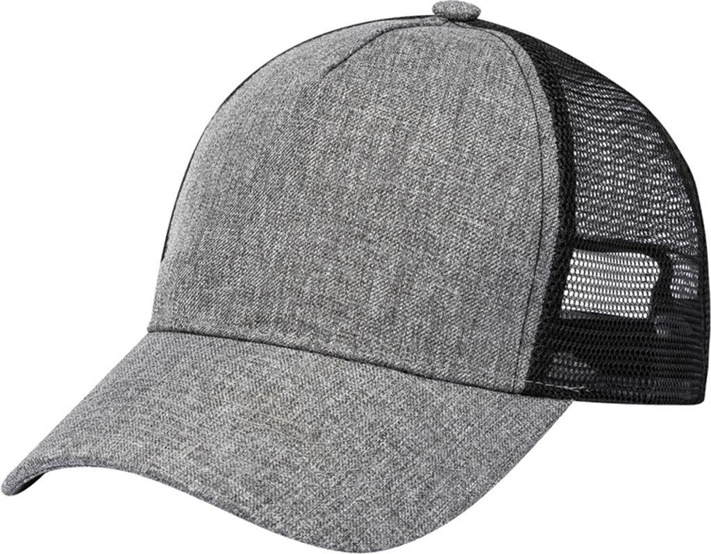 Karlowsky andMORE Trucker MESH CAP Einheitsgröße Damen Herren uni Click & Snap-Verschluss Polyester (recycelt) nachhaltig Grau/Schwarz