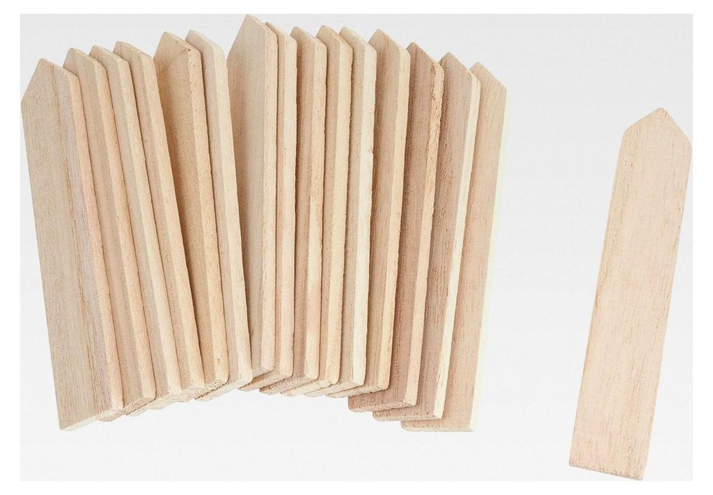 Holz Zaunlatten Mini 16 Stück 10,5x1,9cm Deko Mini Gardening