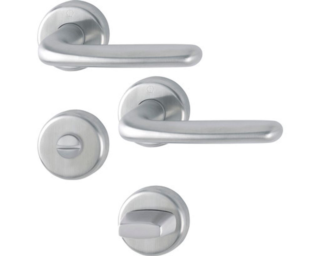 Hoppe Cardiff Rosettengarnitur Edelstahl F69 E1850Z/17KV/17KVS, Bad WC