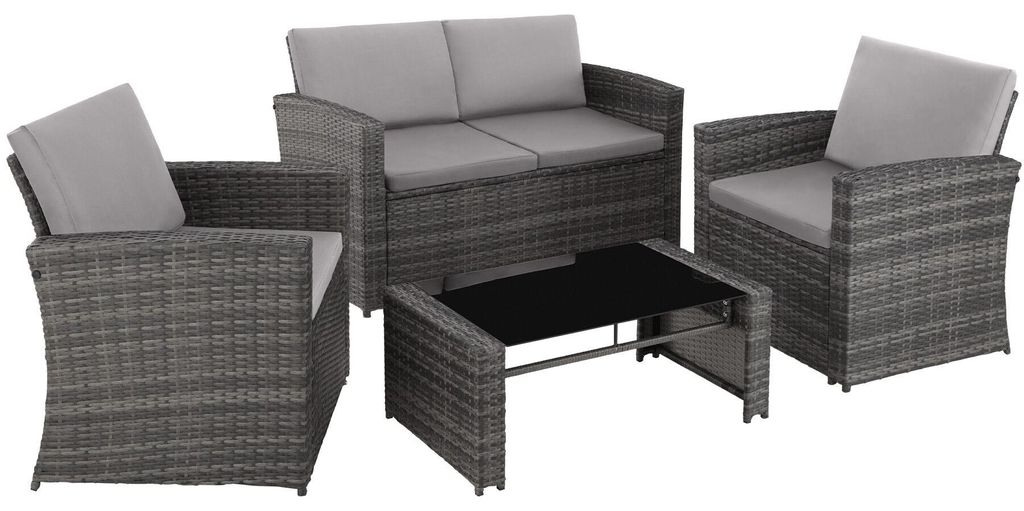 tectake® Rattan Lounge Jesolo für 4 Personen Produktbild 