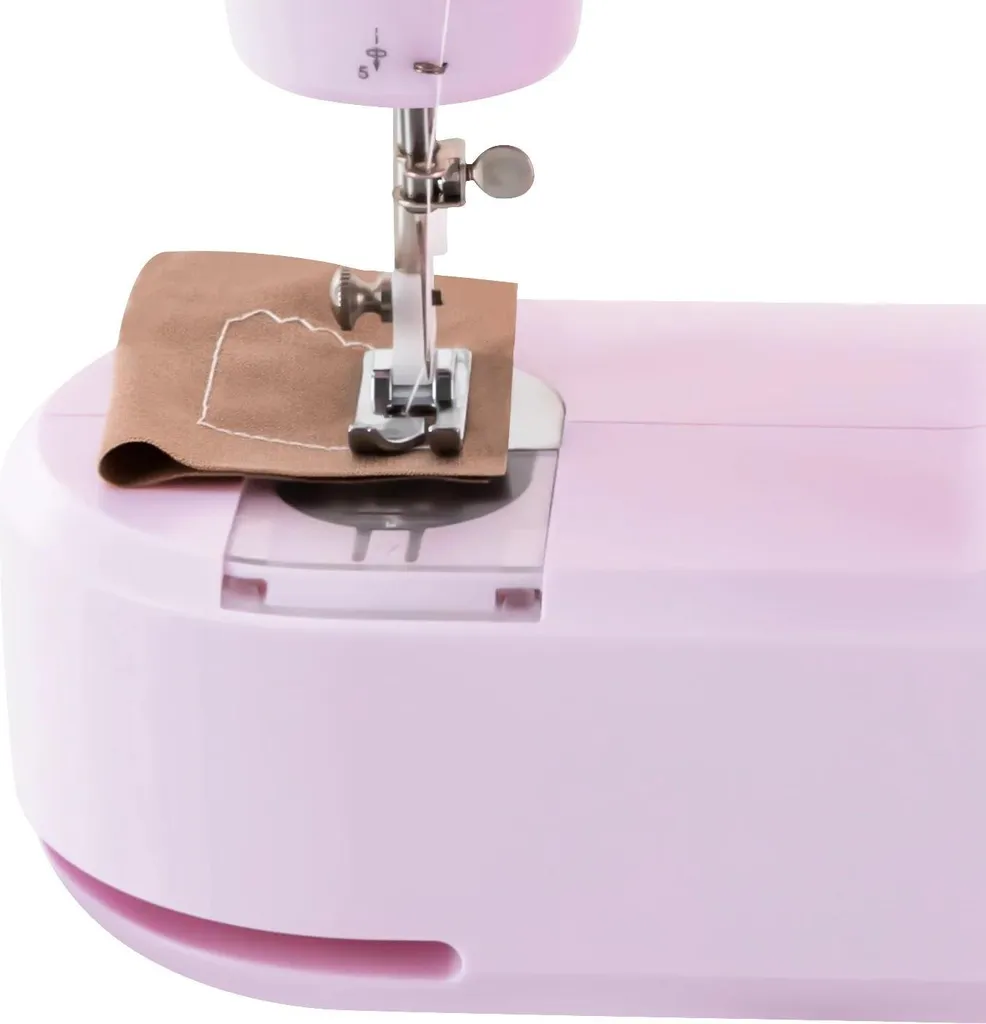 Mini machine à coudre portative rose à 2 vitesses de 330 points/min