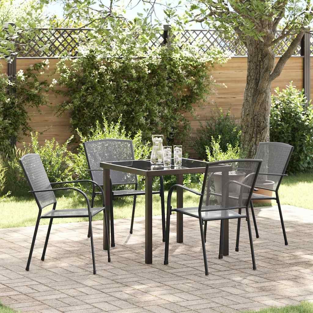 Maison Exclusive - Garten Essgruppe 5 pcs Anthrazit Pulverbeschichteter Stahl