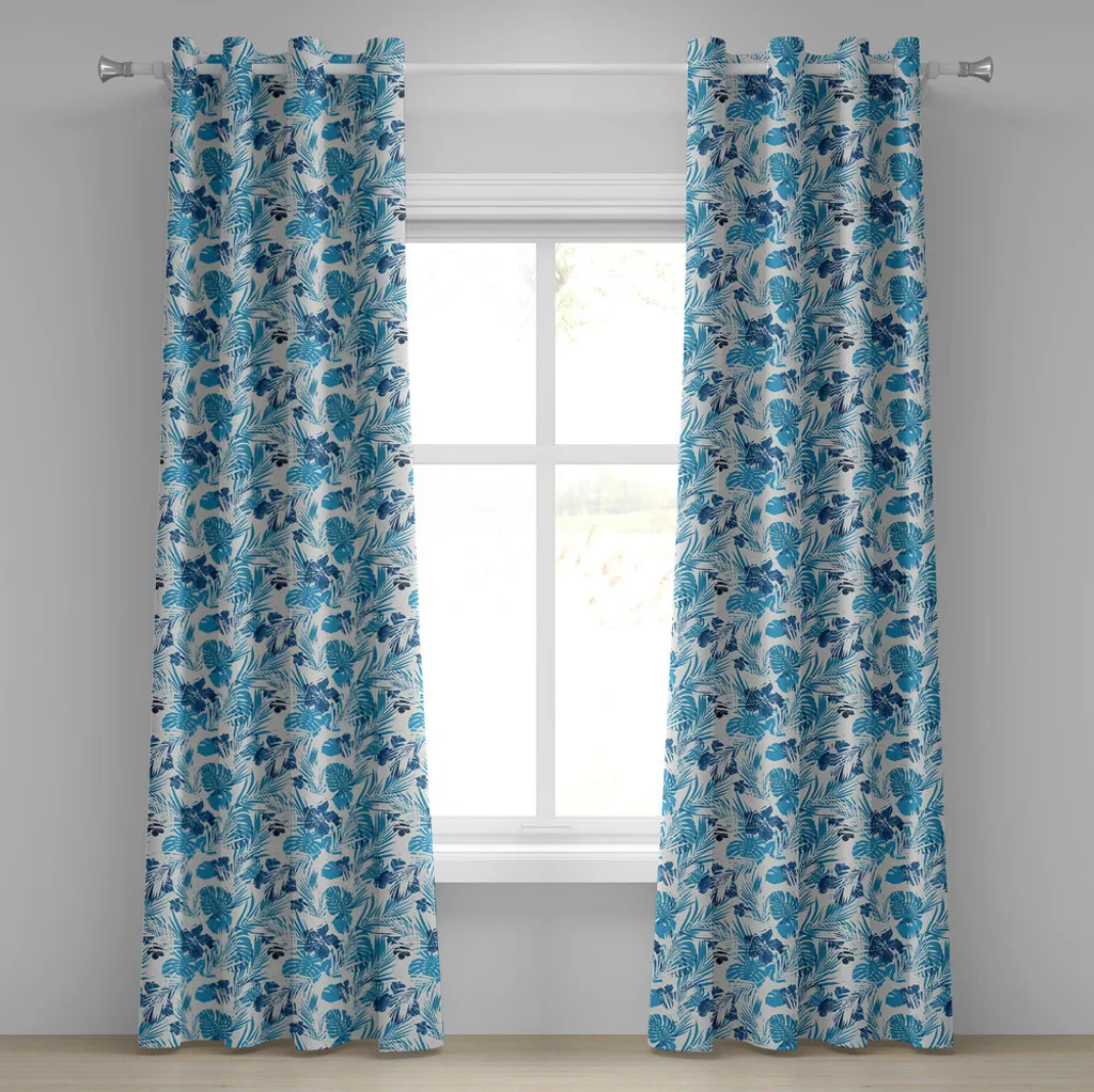 Rideau occultant léger pour intimité motif Mer et Fleurs 280 cm x 175